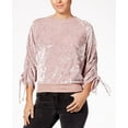 thumbnail image 1 of Ultra Flirt Juniors Crushed Velvet Sweatshirt Blush S, 1 of 1