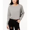 thumbnail image 1 of Ultra Flirt Juniors Embellished Cropped Sweatshirt Grey XL, 1 of 1