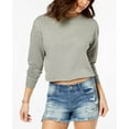 thumbnail image 1 of Ultra Flirt Juniors Embellished Cropped Sweatshirt Shadow L, 1 of 1