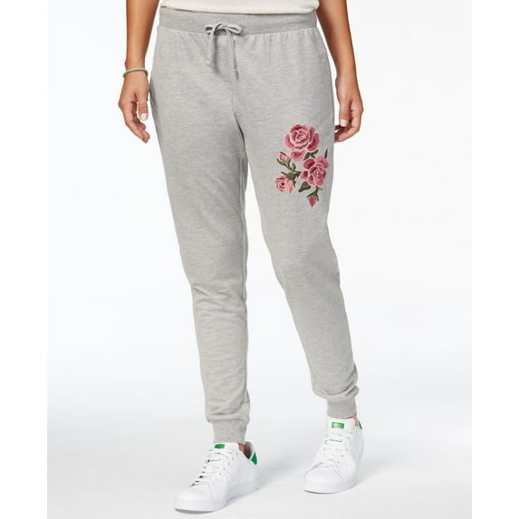 Ultra Flirt Juniors Embroidered Jogger Pants Grey S