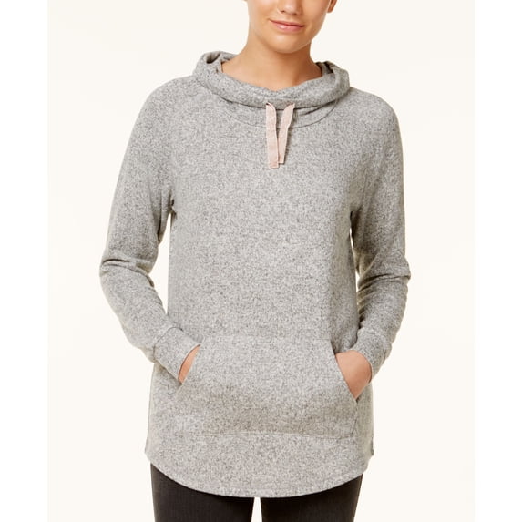 Ultra Flirt Juniors Funnel Neck Sweatshirt Charcoal Marl L