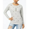 thumbnail image 1 of Ultra Flirt Juniors Grommet Detail Sweatshirt Heather Grey M, 1 of 1