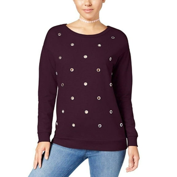 Ultra Flirt Juniors Grommet Detail Sweatshirt Winetasting M
