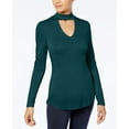 thumbnail image 1 of Ultra Flirt Juniors Mock Neck Cutout Top Deep Teal S, 1 of 1