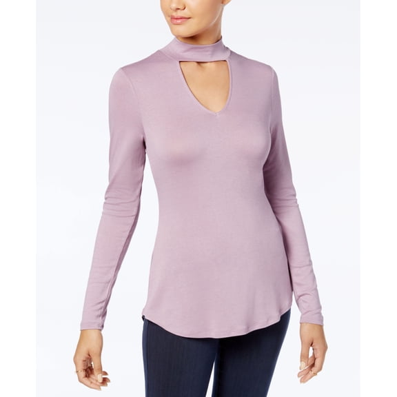 Ultra Flirt Juniors Mock Neck Cutout Top Sea Fog M