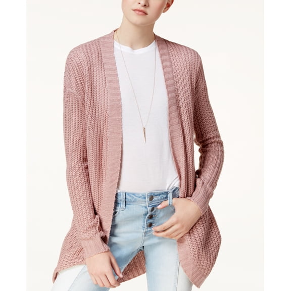 Ultra Flirt Juniors' Open-Front Cardigan (Evening Sand, L)