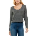 thumbnail image 1 of Ultra Flirt Juniors Scoop-Neck Henley Top, 1 of 1