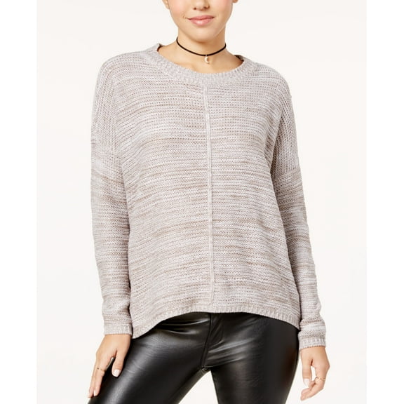 Ultra Flirt Juniors Slouchy High Low Sweater Tonal Grey Marl XL