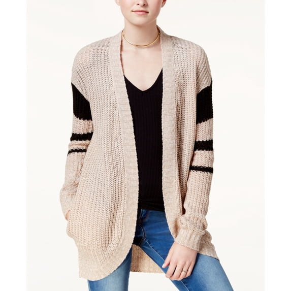 Ultra Flirt Juniors Open Front Cardigan Oatmealblack S