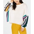 thumbnail image 1 of Ultra Flirt By Ikeddi Juniors Striped Dolman Sleeve Sweater Rhodo Combo XL, 1 of 1
