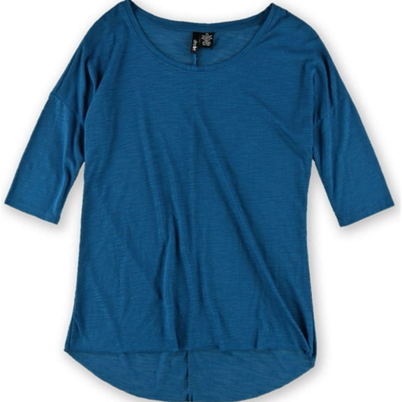 Ultra Flirt Womens Heathered Basic T-Shirt, Blue, Juniors, X-Small