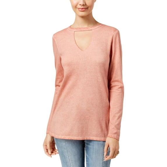 Ultra Flirt Womens Juniors Cut-Out V-Neck Choker Top