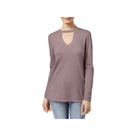 Ultra Flirt Womens Juniors Cut-Out V-Neck Choker Top