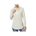 thumbnail image 1 of Ultra Flirt Womens Juniors Striped Funnel Neck Sweatshirt, 1 of 1