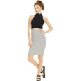 thumbnail image 1 of Ultra Flirt Womens Ribbed Midi Pencil Skirt, Off-White, Juniors, X-Large, 1 of 1