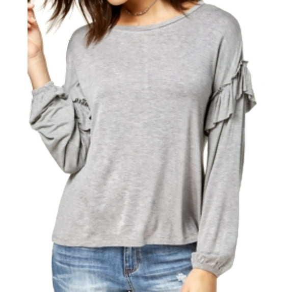 Ultra Flirt Womens Ruffled Sleeve Top