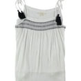 thumbnail image 1 of Ultra Flirt Womens Tassel Sleeveless Blouse Top, White, Large, 1 of 1