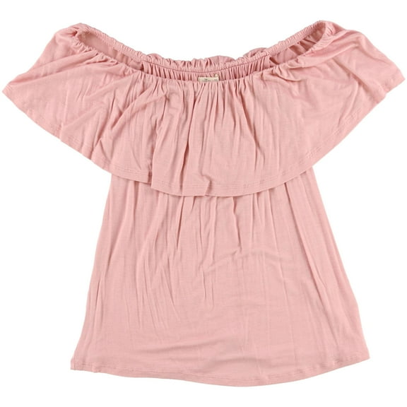ULTRA FLIRT $34 Womens New 1359 Pink Cold Shoulder Short Sleeve Top M B B