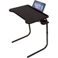 thumbnail interactive-video image 1 of Table-Mate Ultra Folding TV Tray - Adjustable Height & Angle Table With Cup Holder & Device Slot (Black) 1 of 4