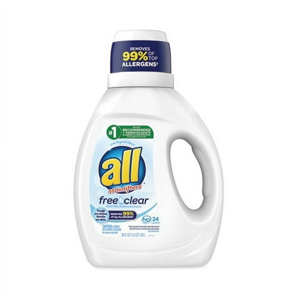 Ultra Free Clear Liquid Detergent, Unscented, 36 oz Bottle, 6/Carton Ultra Free Clear Liquid Detergent, Unscented, 36 oz Bottle, 6/Carton