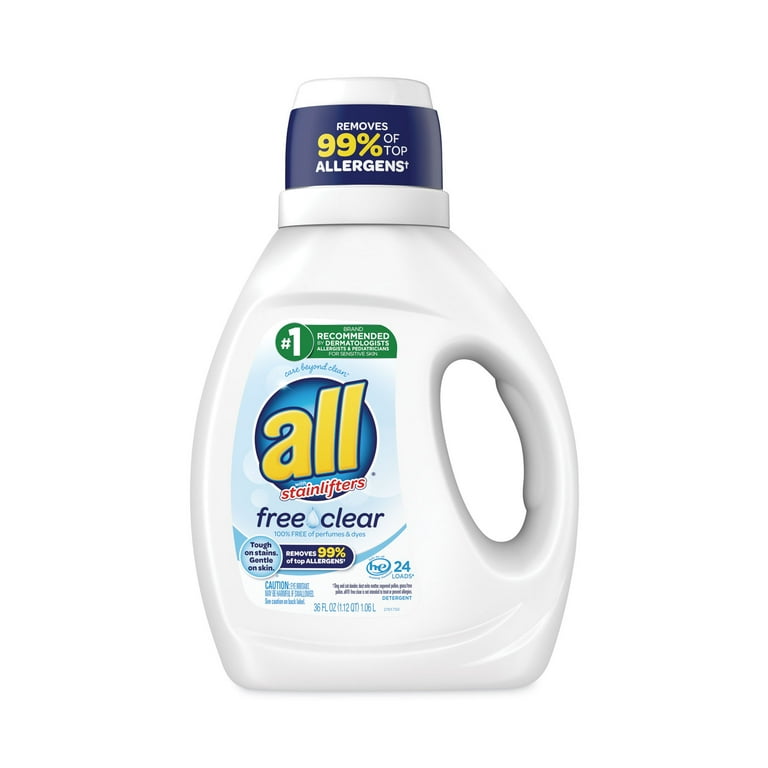 Ultra Free Clear Liquid Detergent, Unscented, 36 oz Bottle, 6/Carton Ultra Free Clear Liquid Detergent, Unscented, 36 oz Bottle, 6/Carton
