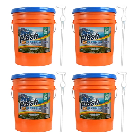 Ultra Fresh 6X Platinum Laundry Detergent Liquid, Original Blue (4 Pack)