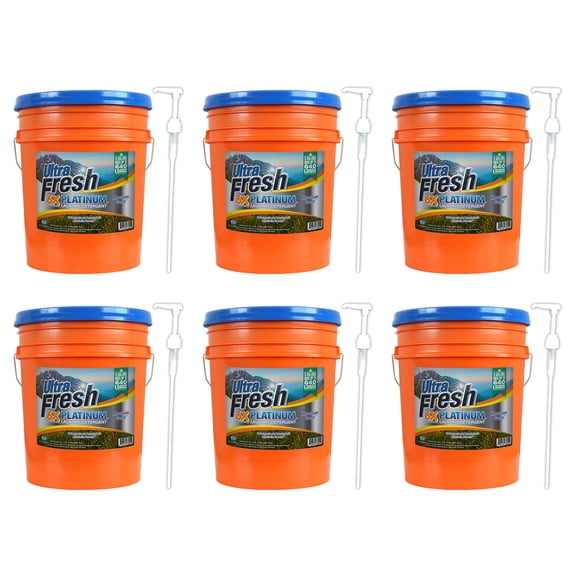 Ultra Fresh 6X Platinum Laundry Detergent Liquid, Original Blue (6 Pack)