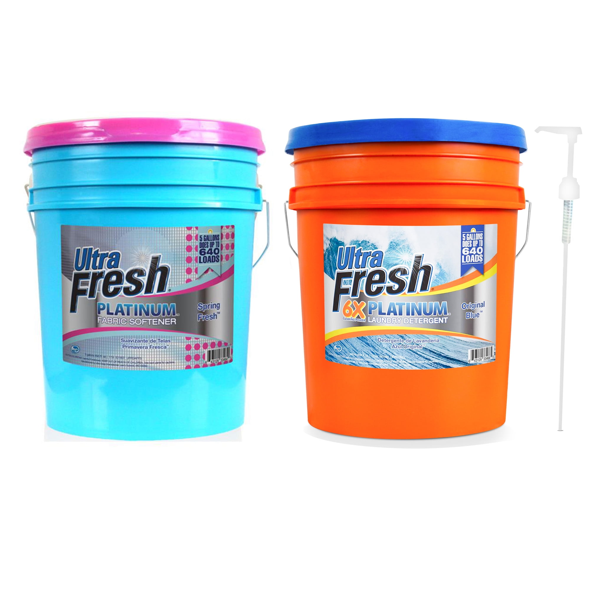 Ultra Fresh 6X Platinum Laundry Detergent & Spring Fresh Fabric Softener, 5 Gallons