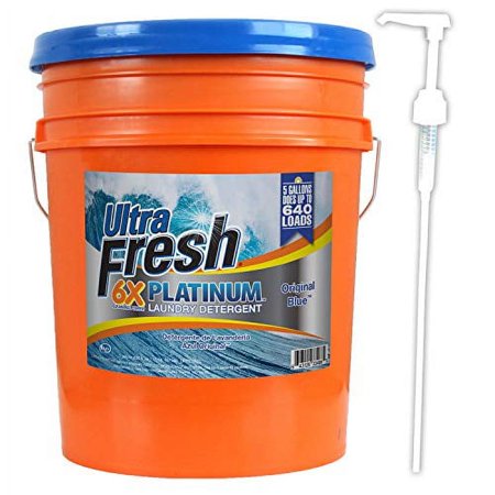 Ultra Fresh Platinum Original Blue HE Liquid Laundry Detergent, HE Concentrated 5 Gallons (640 oz)