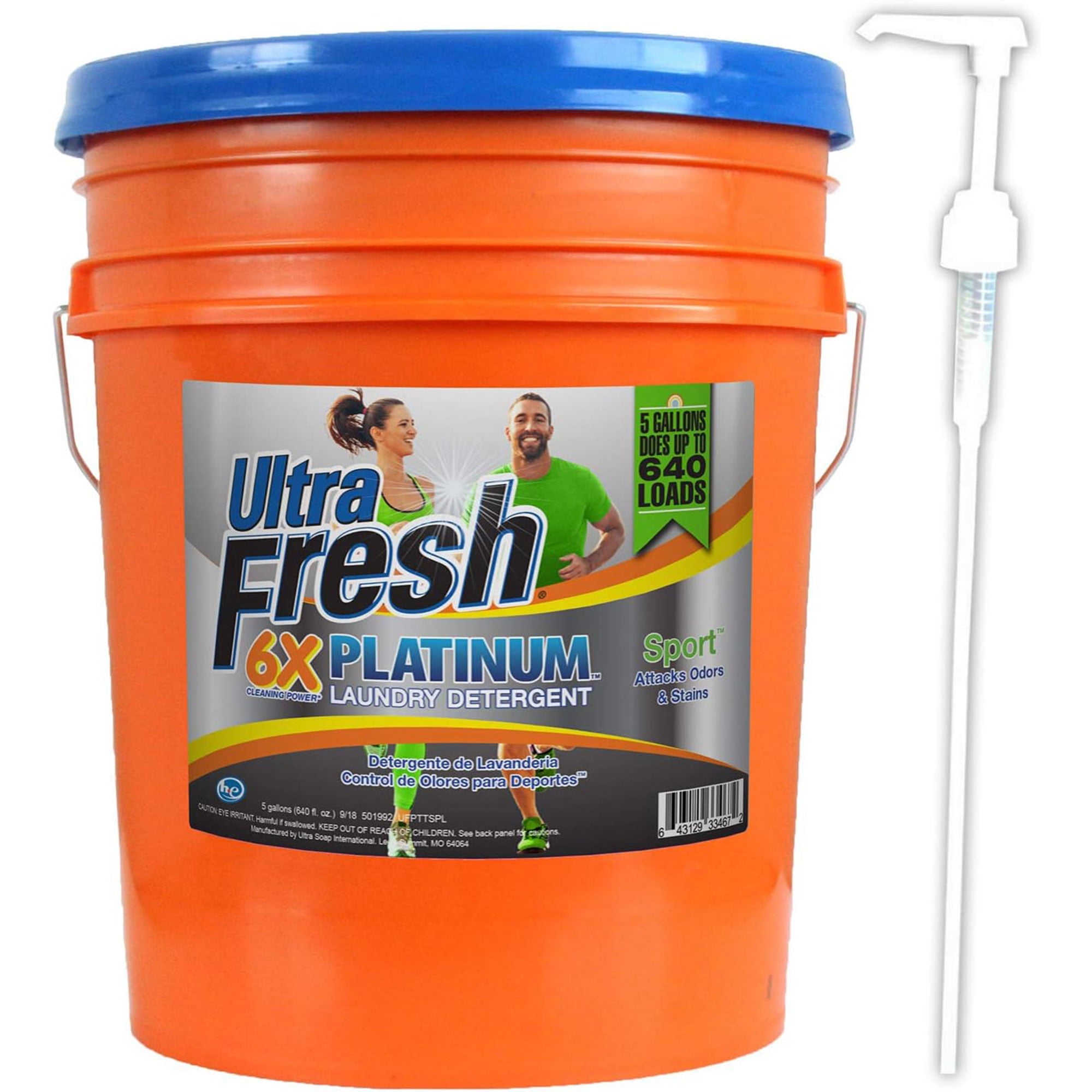 Ultra Fresh Platinum Sport 5 Gallon 6x Laundry Detergent Up to 640