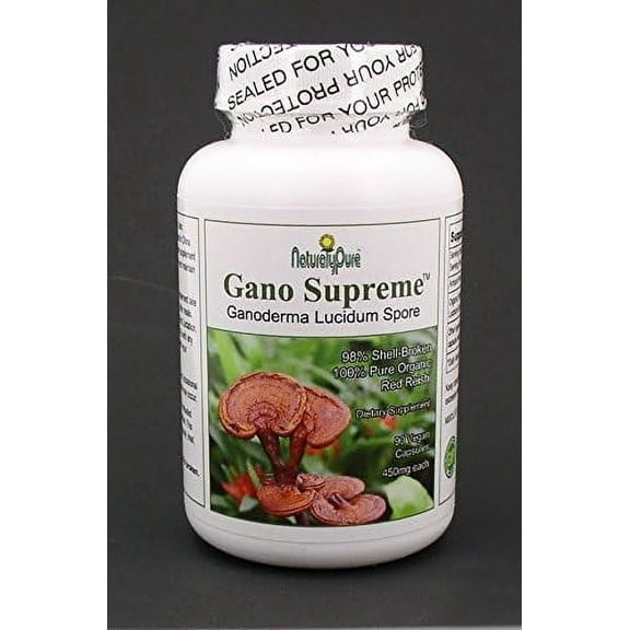 Ultra Gano-Supreme Organic Ganoderma, Red Reishi Spore. 90 Vegan Capsules.