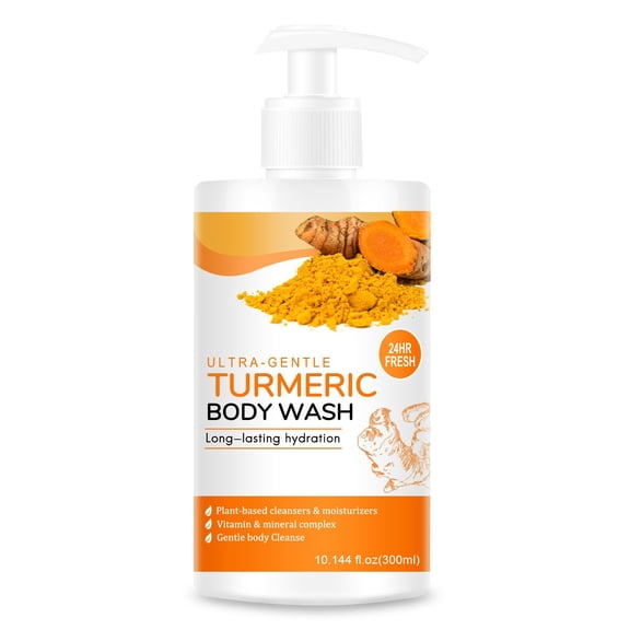 Ultra-Gentle Turmeric Body Wash - Long-Lasting Hydration with Plant-Based Cleansers, Moisturizers, and a Vitamin & Mineral Complex for Gentle, Effective Skin Cleansing