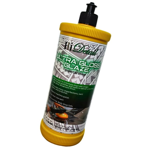 Ultra Gloss Glaze Polishing Compound 32oz, Silicone Free, Body Shop Safe. Scratch and Swirl Removal. High-Gloss, Showroom Shine.