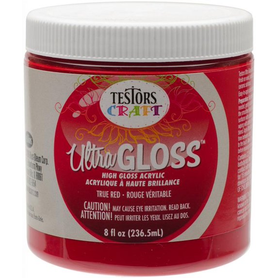 Ultra Gloss Paint 8oz 6/Pkg-True Red, Pk 1, Testors