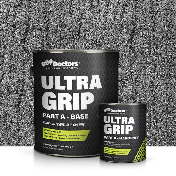 Ultra Grip Premium Extra Texture Non-Skid Epoxy Paint, Low Temp, Gallon, Dark Gray