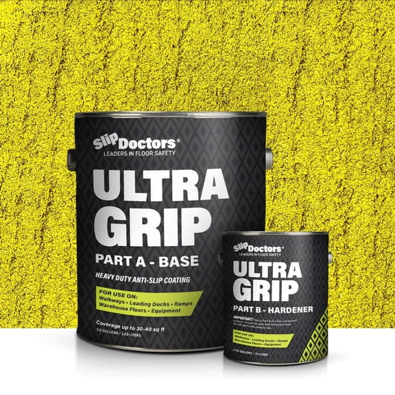 Ultra Grip Premium Extra Texture Non-Skid Epoxy Paint, Regular, Gallon, Yellow