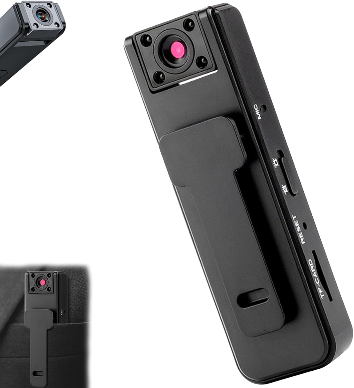 Ultra HD 2-in-1 Sports Video & Audio Recorder, 1080P Wearable Body Camera, 180° Freely Rotating Lens, 5H Record, IR Night Vision, Clip-On Sports Recorder for Cycling Travel Meeting (1PC)