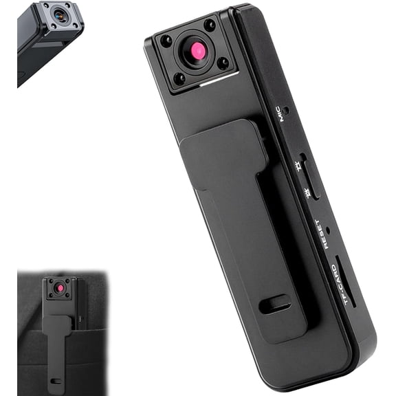 Ultra HD 2-in-1 Sports Video & Audio Recorder, 1080P Wearable Body Camera, 180° Freely Rotating Lens, 5H Record, IR Night Vision, Clip-On Sports Recorder for Cycling Travel Meeting (1PC)