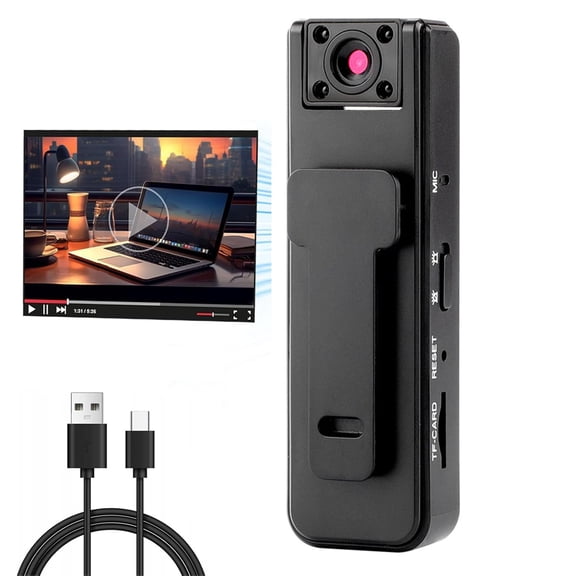 Ultra HD 2-in-1 Sports Video & Audio Recorder, 2026 Upgrade 1080P Wearable Body Camera, IR Night Vision, Wide Angle, 5H Record, Clip-On Sports Recorder (1PC)