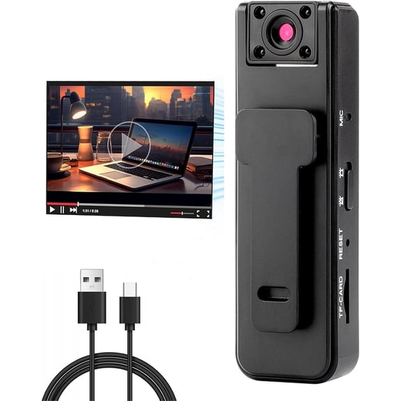 Ultra HD 2-in-1 Sports Video & Audio Recorder, 2026 Upgrade 1080P Wearable Body Camera, IR Night Vision, Wide Angle, 5H Record, Clip-On Sports Recorder