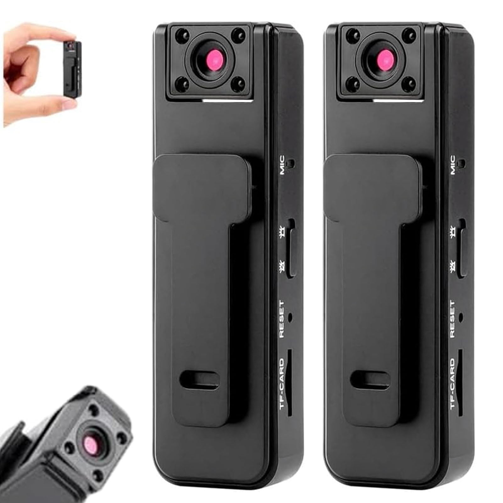 Ultra HD 2-in-1 Sports Video & Audio Recorder, 2026 Upgrade 1080p Wearable Body Camera, Clip-On Sports Recorder, Motion Stabilization, 180° Freely Rotating Lens, 360° All-Around Recording