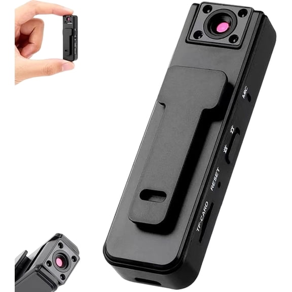 Ultra HD 2-in-1 Sports Video & Audio Recorder, Clip-On Wide Angle Action Cam, 1080P Wearable Body Camera with IR Night Vision, 180° Rotation for Cycling Travel Meeting