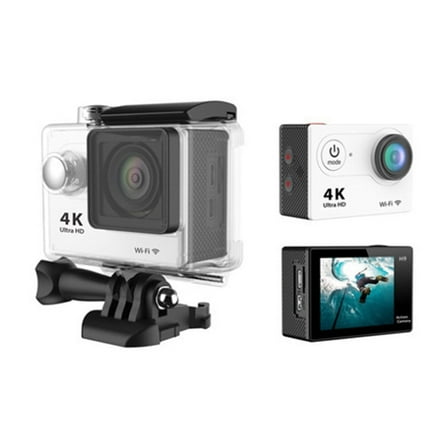 Ultra HD 4K Action Camera WiFi 12MP 2 Inch 30M Go Waterproof Pro 170D Helmet Bicycle Video Recording Camera Outdoor Sport Cam ,Easy to Use