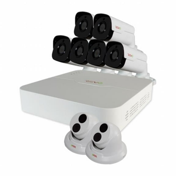 Ultra HD 8 Channel 2TB Network Video Recorder Surveillance System with 4 Megapixel 8 Security Cameras
