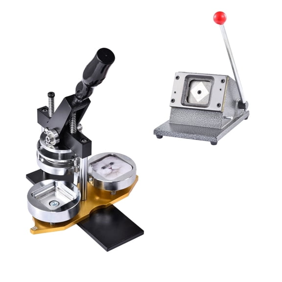 Ultra HD Photo Magnet Machine, 2x2 Inch DIY Badge Press Kit for Refrigerator Decals, Gifts, and Craft Projects