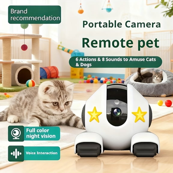 Ultra HD Smart Pet Feeder with Camera, Phone Remote Auto Feeding & Pet Tracking Monitor for Cats Dogs Hamsters, Home Baby Care Video Intercom