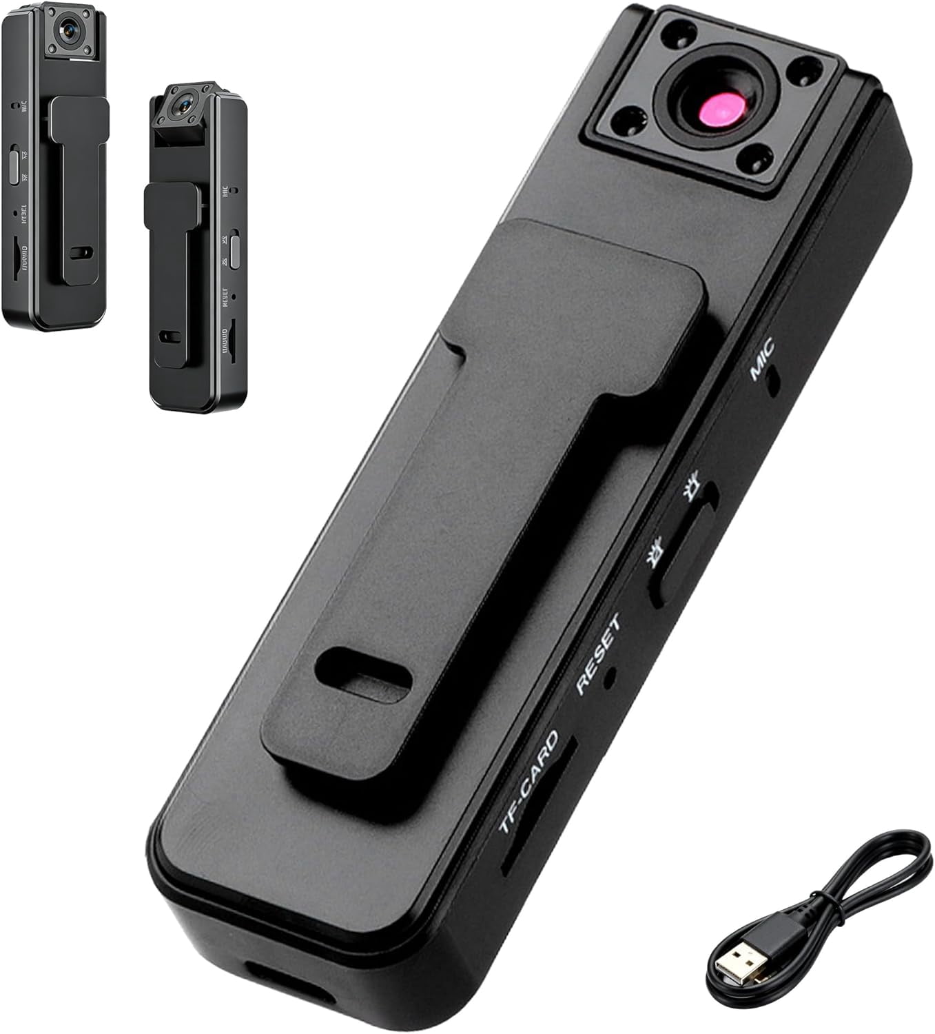 Ultra Hd 2-in-1 Sports Video & Audio Recorder, 1080p Wearable Body Camera, 180° Freely Rotating Lens with Night Vision, for Capturing Beautiful Moments (1pc)