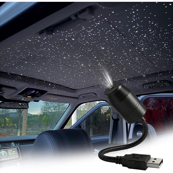 Ultra-High-Definition Car Projection Star Night Light Projector, USB Starry Sky Lamp with 360 Gooseneck & Dimmer for Bedroom, Ceiling Decor