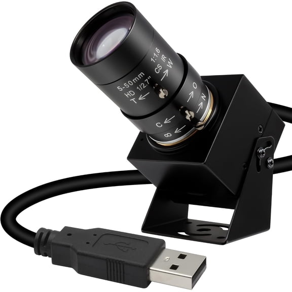 Ultra High Frame Rate Monochrome Shutter Camera,1280x800 120fps USB2.0 Webcam, Max 640fps 5-50mm 10X Manual Zoom Lens,Plug & Play for Raspberry Pi PC Laptop Industrial Motion Capture