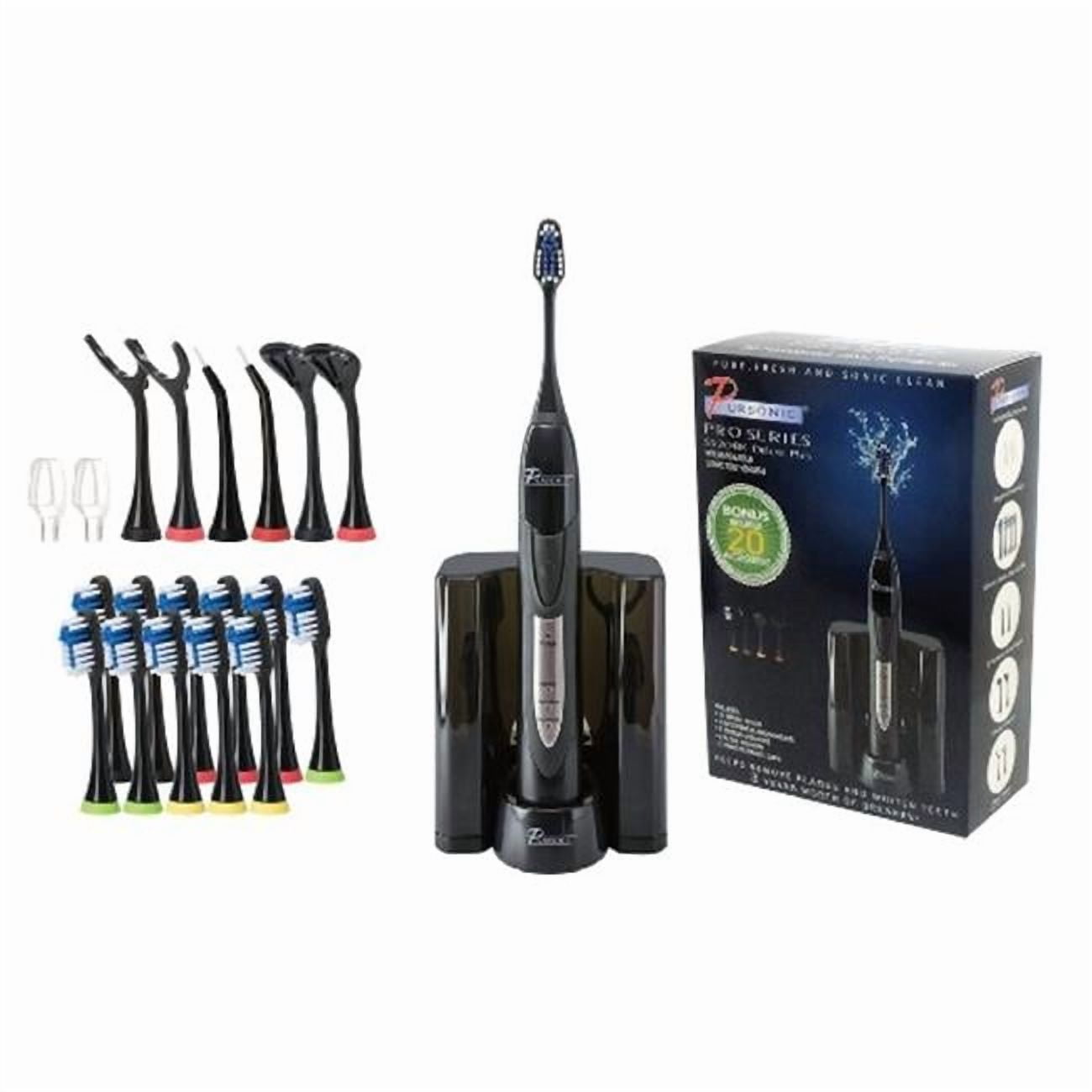 Ultra High Powered Sonic Electric Toothbrush with Dock Charger  Black